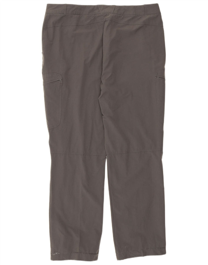Calça cargo feminina Rohan reta UK 16 grande W36 L29 cinza poliamida