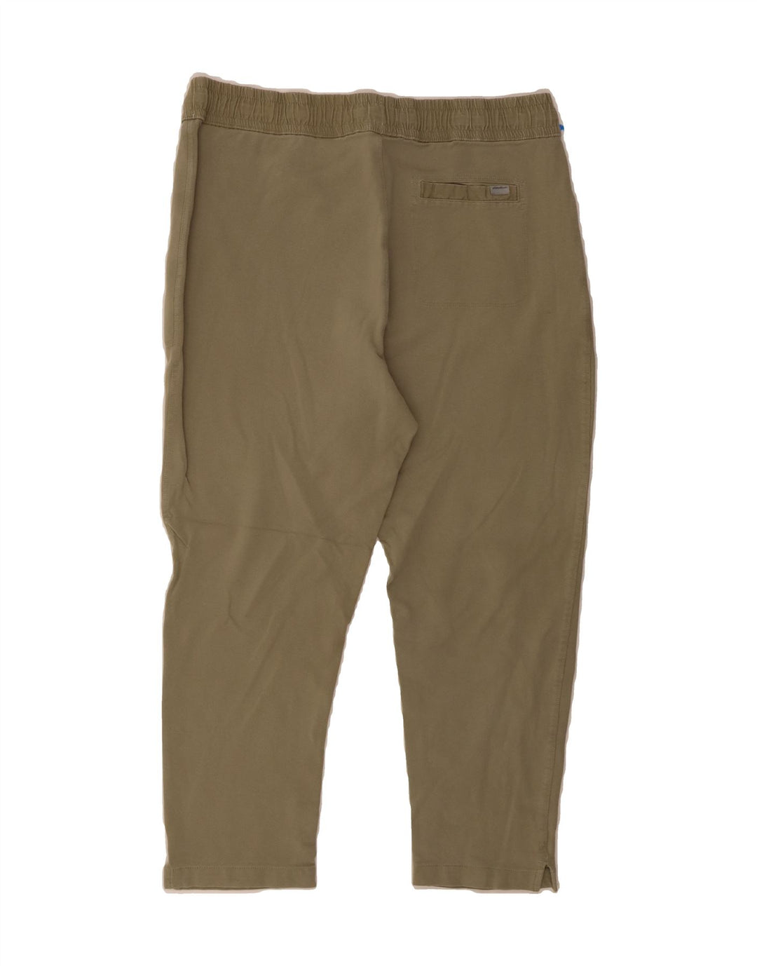 EDDIE BAUER Womens Slim Cropped Trousers Large W34 L25 Khaki Cotton Vintage Eddie Bauer and Second-Hand Eddie Bauer from Messina Hembry 