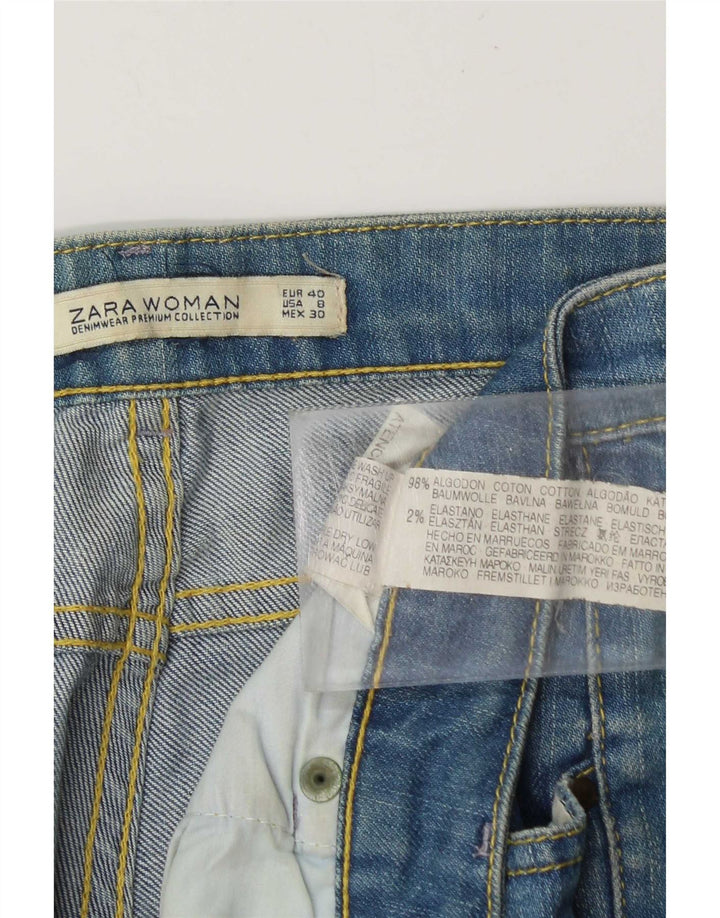 Calça jeans reta feminina Zara EU 40 médio W30 L29 algodão azul