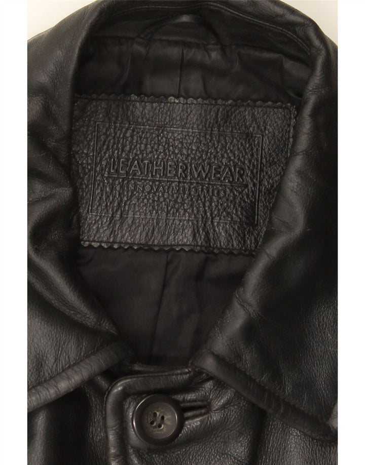 Jaqueta de couro masculina vintage UK 40 grande couro preto