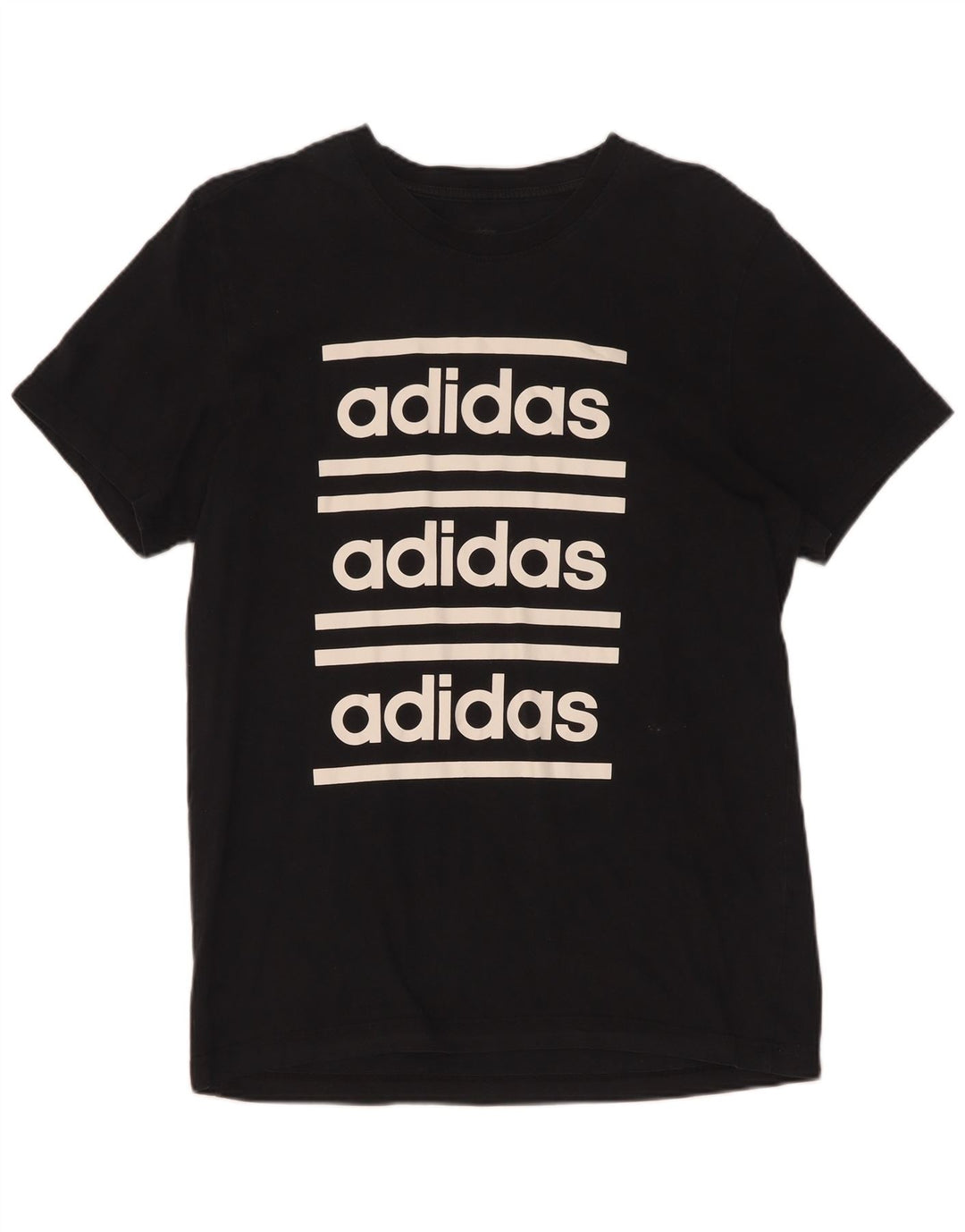 Adidas Mens Graphic T-Shirt Top Médio Algodão Preto