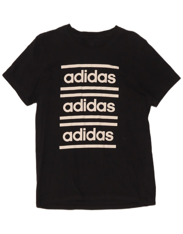 Adidas Mens Graphic T-Shirt Top Médio Algodão Preto