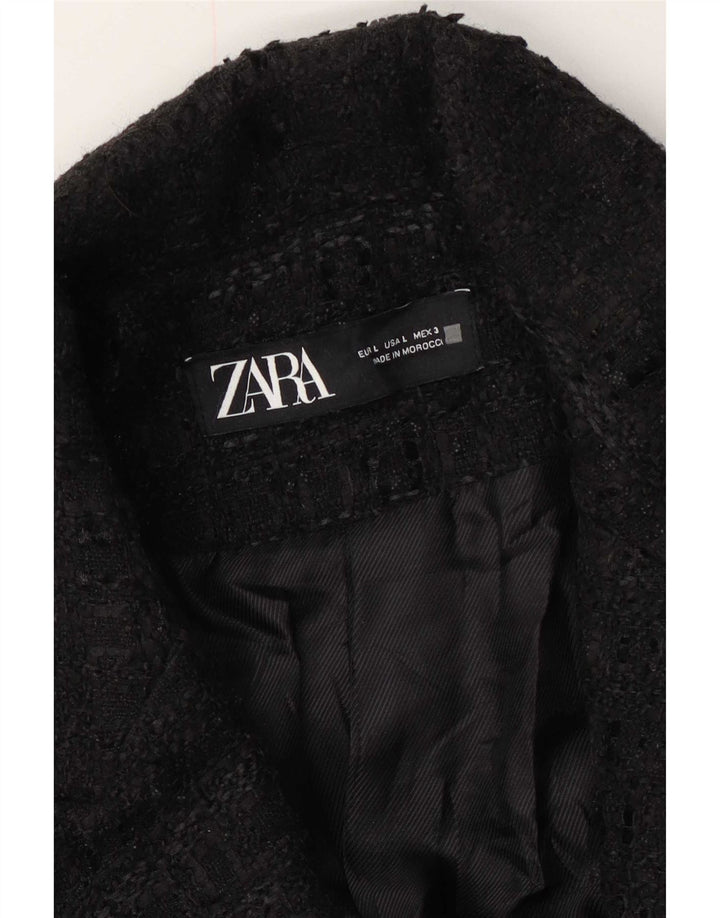 Sobretudo feminino Zara UK 16 grande preto manchado