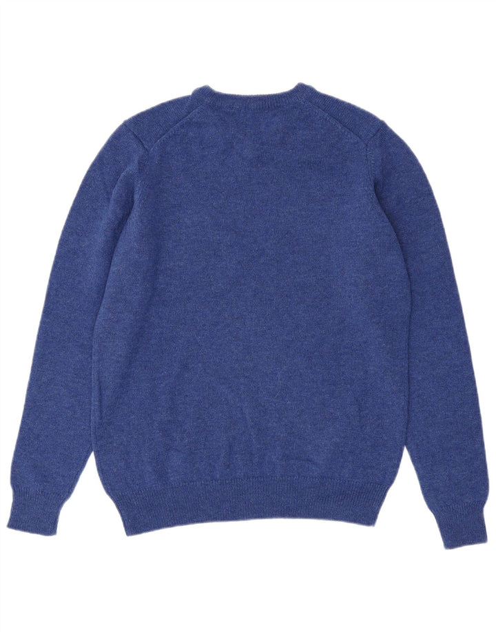 Suéter masculino JAMES PRINGLE com decote em V, azul médio, lã nova