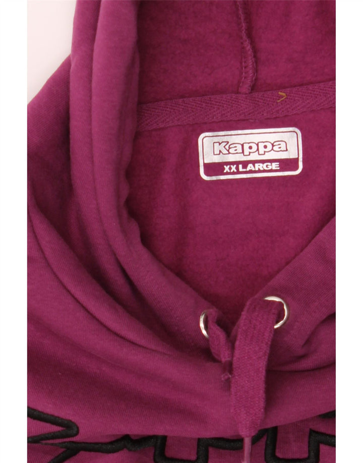 KAPPA Mens Graphic Hoodie Jumper 2XL Purple Cotton Vintage Kappa and Second-Hand Kappa from Messina Hembry 