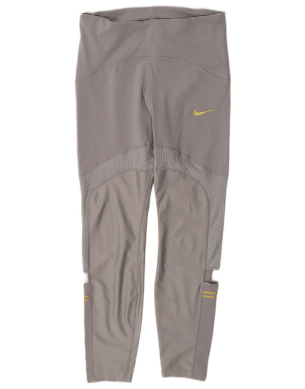 Leggings Nike Dri Fit Feminino UK 12 Poliéster Cinza Médio