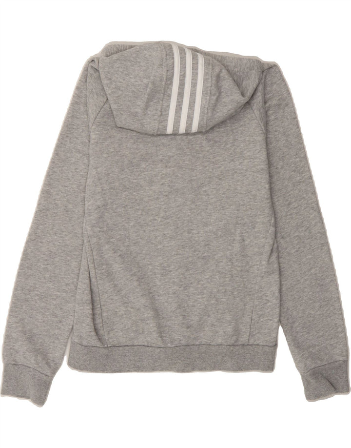 ADIDAS Boys Zip Hoodie Sweater 11-12 Years Grey Cotton Vintage Adidas and Second-Hand Adidas from Messina Hembry 