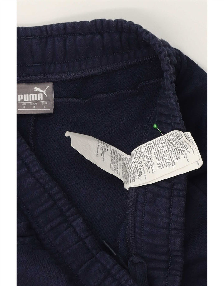 Calça de treino masculina Puma Joggers médio azul marinho algodão