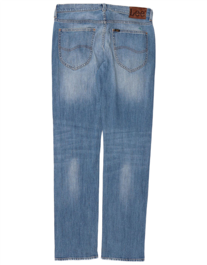 Lee Mens Daren Straight Jeans W32 L34 Azul Algodão