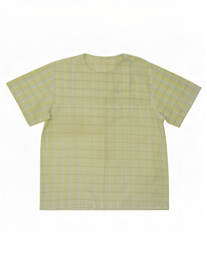 Blusa feminina vintage UK 14 xadrez verde médio