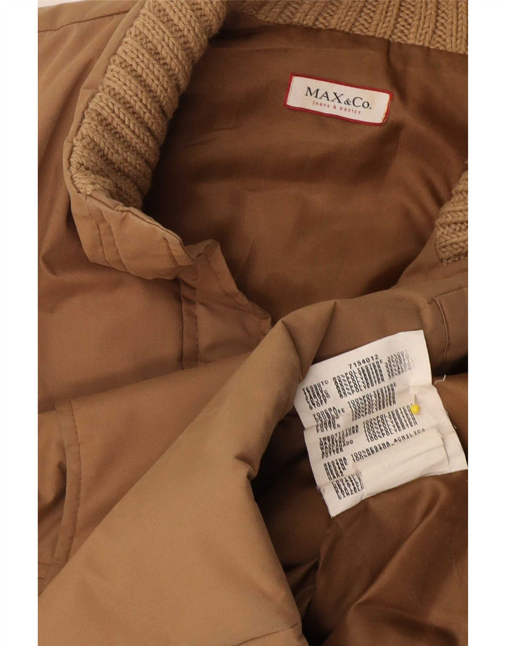 Colete acolchoado grande Max & Co. Reino Unido 10 pequeno algodão bege