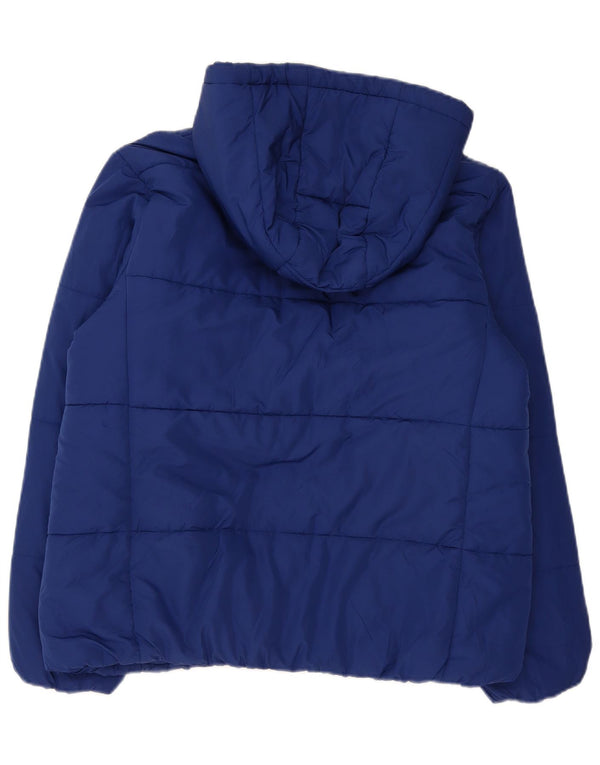 Jaqueta feminina acolchoada com capuz Marks & Spencer Reino Unido 16 grande poliéster azul marinho