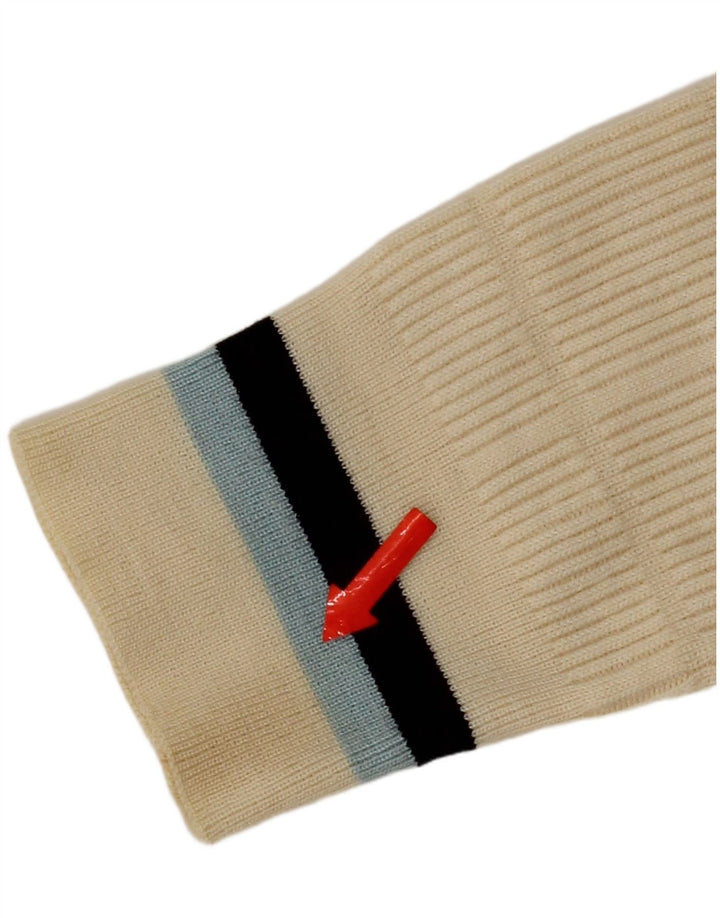 Suéter masculino vintage com decote em V Reino Unido 36 pequeno lã esbranquiçada