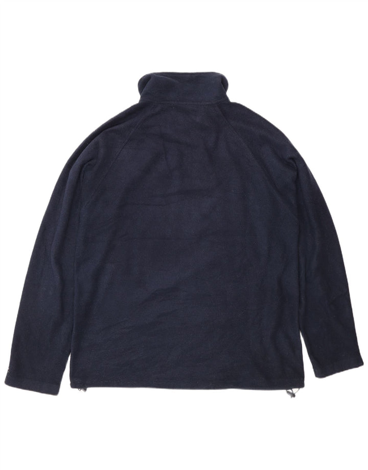 Suéter de lã Kappa masculino com gola e zíper grande azul marinho