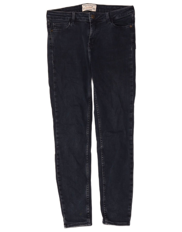 Calça jeans feminina super skinny Fat Face UK 10 pequena W28 L29 algodão azul marinho