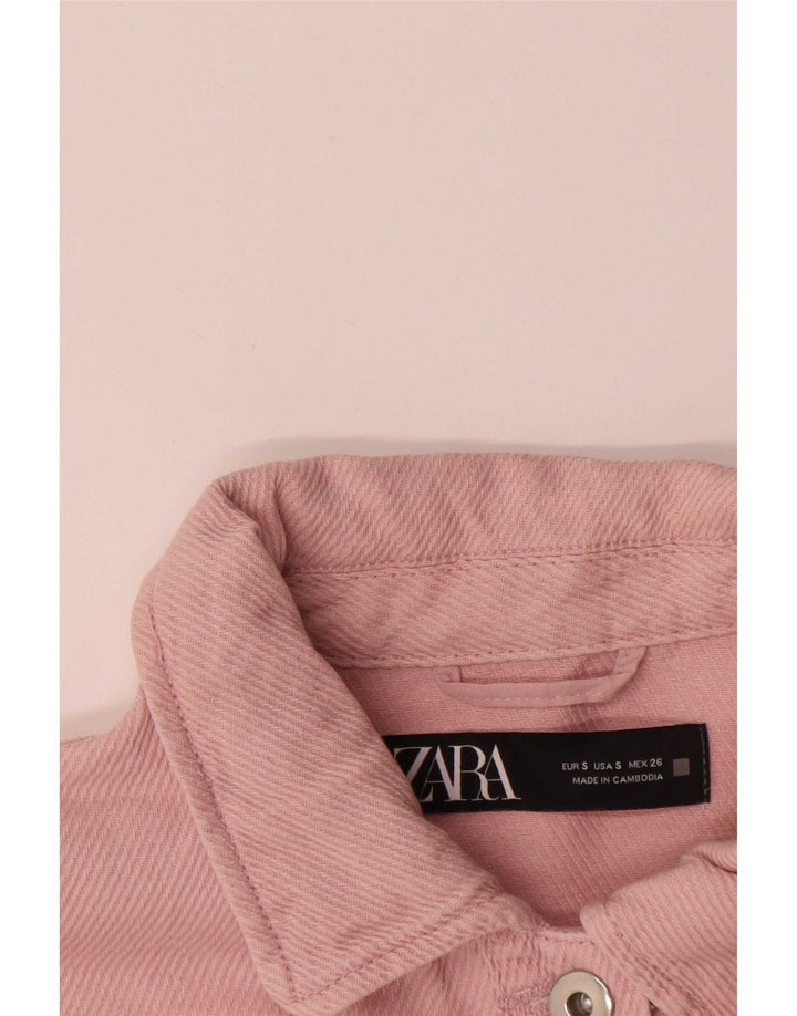 Zara Womens Oversized Utility Jacket UK 10 Pequeno Rosa