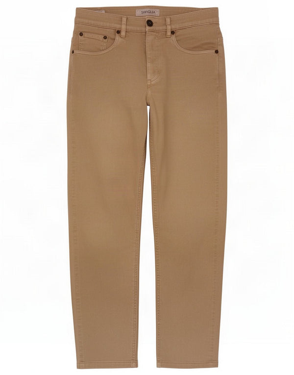 SIVIGLIA Mens Slim Cropped Trousers W30 L26 Beige Cotton