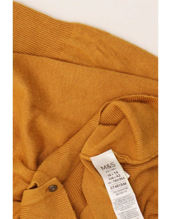 Suéter cardigã feminino Marks & Spencer Reino Unido 14 grande viscose bege