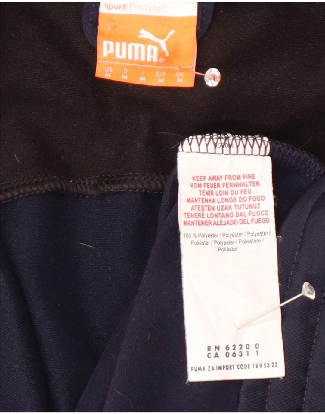 Puma Mens Tracksuit Top Jacket Médio Azul Marinho Colorblock Sports