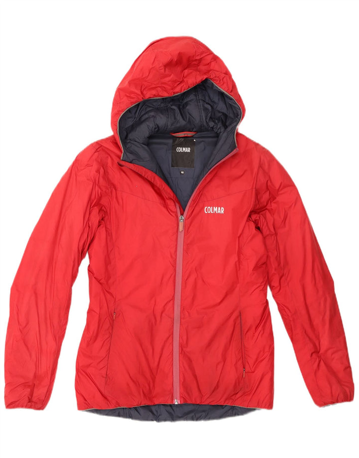 Jaqueta corta-vento feminina com capuz Colmar IT 44 vermelho médio