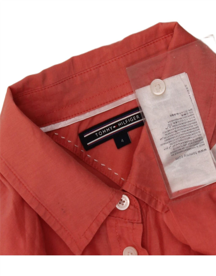 TOMMY HILFIGER Womens Shirt US 4 Small Red Cotton