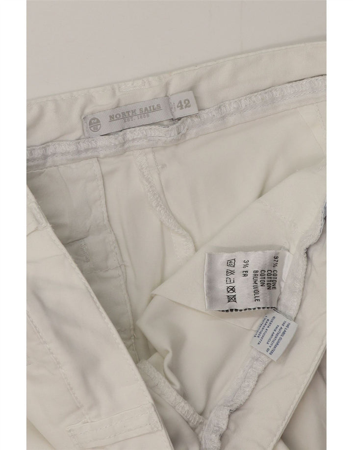 Calça feminina cortada reta NORTH SAILS EU 42 grande W32 L24 branca