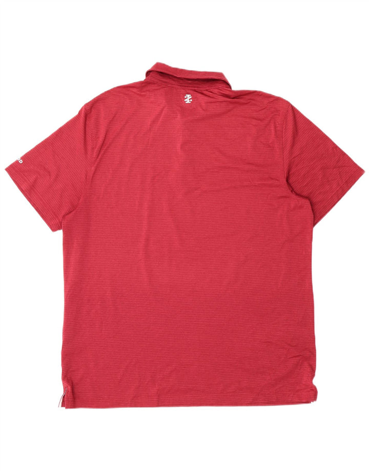 Camisa pólo masculina Izod Golf grande poliéster listrado vermelho