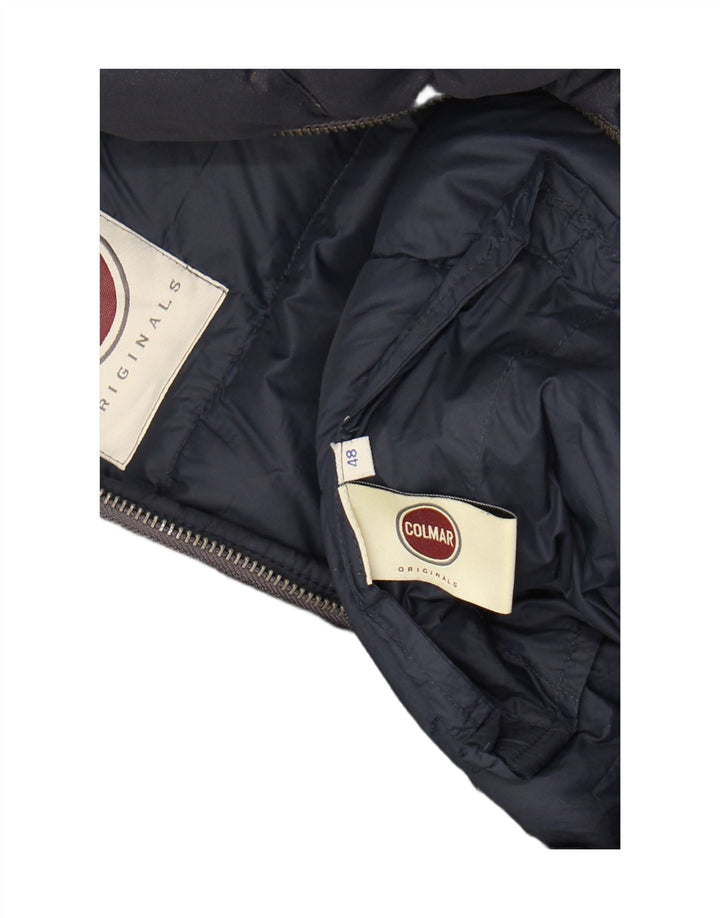 Jaqueta acolchoada com capuz feminino COLMAR IT 48 XL azul marinho