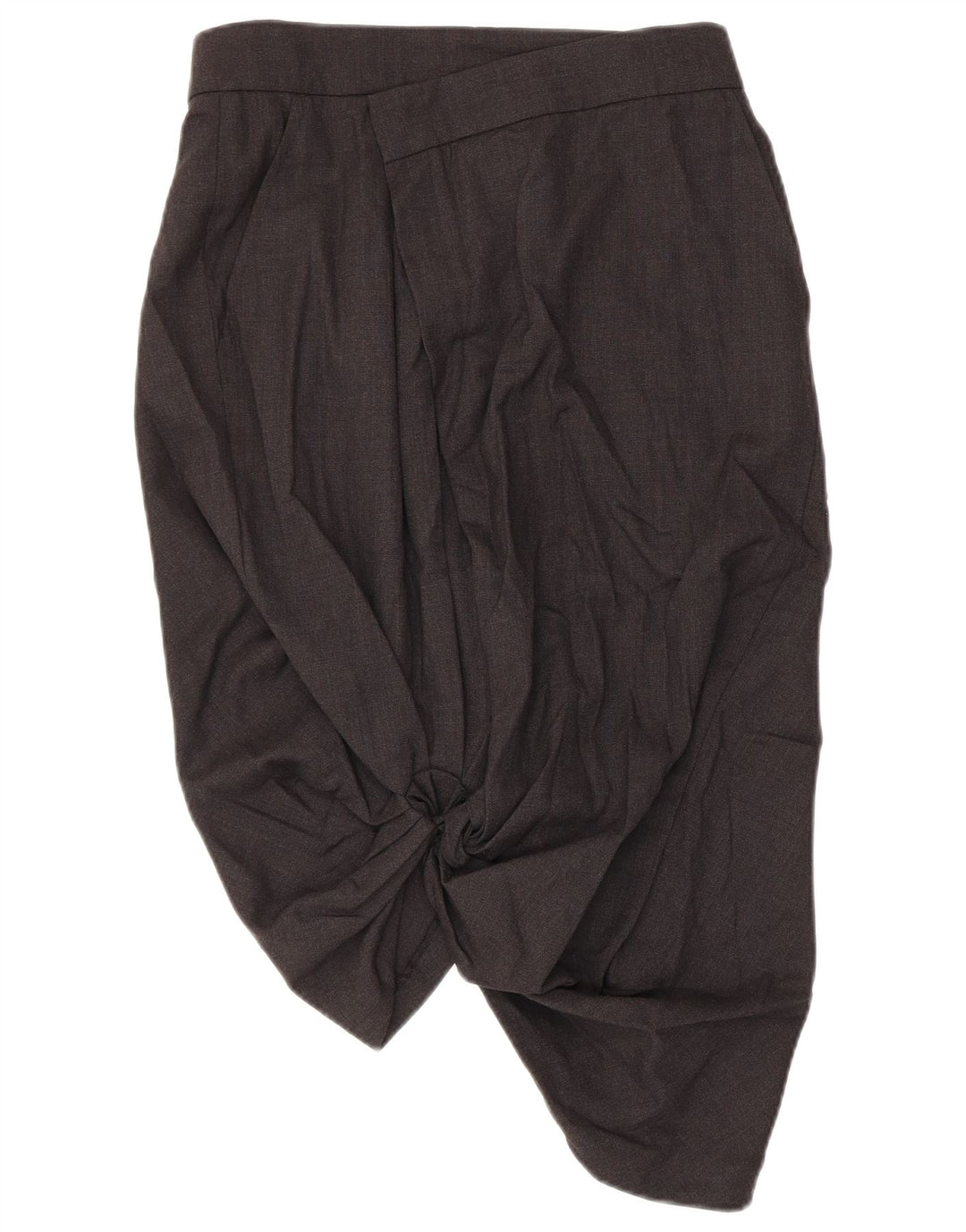 Saia bolha feminina Max Mara Reino Unido 10 pequena W30 lã virgem cinza