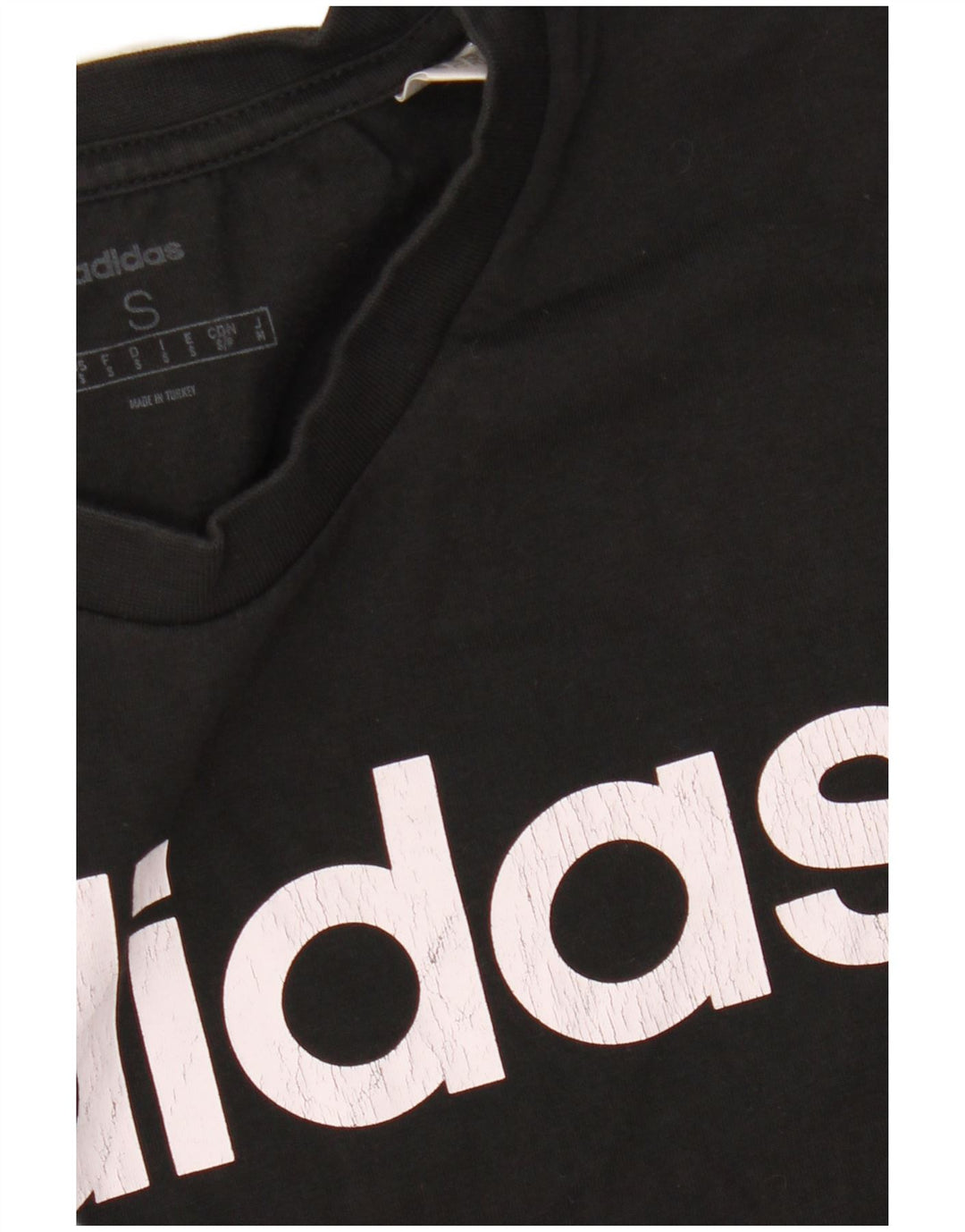 ADIDAS Mens Graphic T-Shirt Top Pequeno Algodão Preto