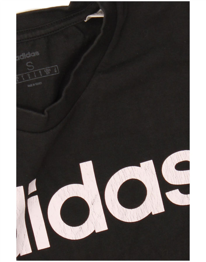 ADIDAS Mens Graphic T-Shirt Top Pequeno Algodão Preto
