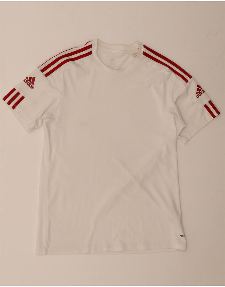 Adidas Mens Aeroready Camiseta Top Médio Poliéster Branco