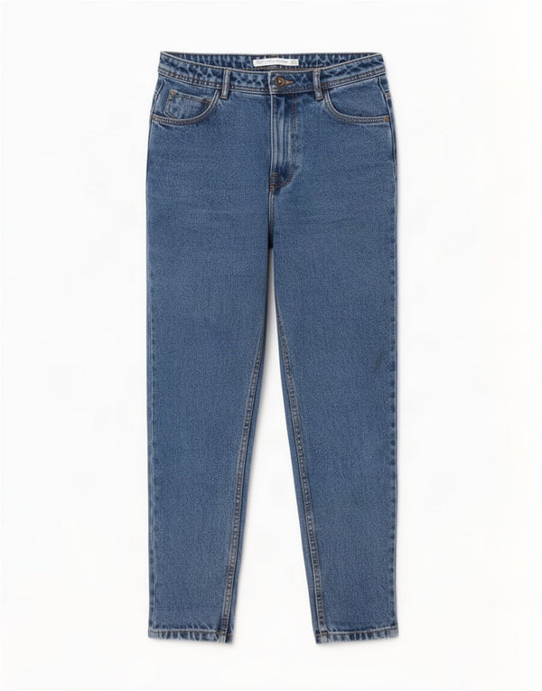 Calça jeans feminina Zara Trafaluc cintura alta EU 36 XS W26 L28 azul algodão