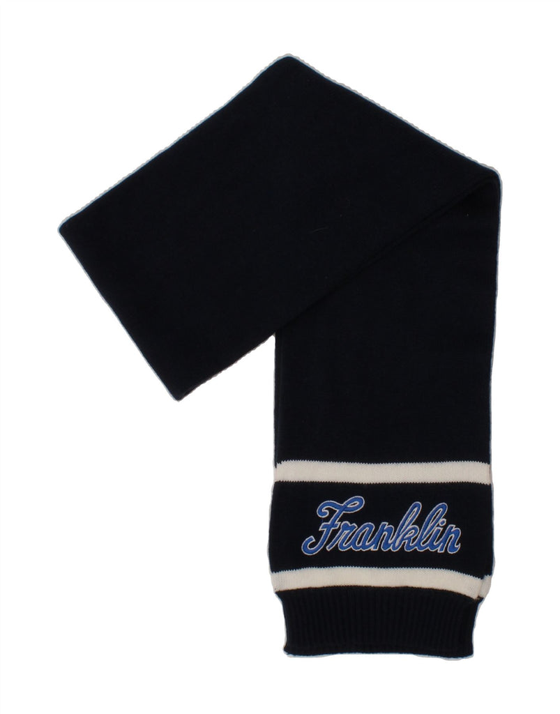 FRANKLIN MARSHALL Boys Knit Graphic Scarf One Size Navy Blue Striped Vintage Franklin Marshall and Second-Hand Franklin Marshall from Messina Hembry 