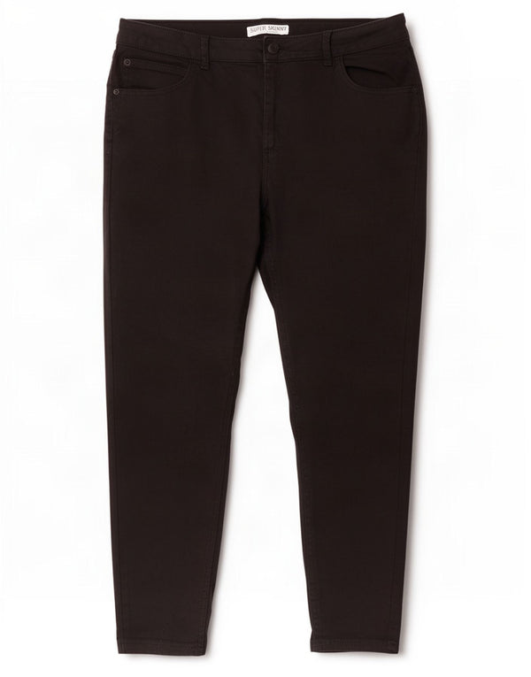 Calças cortadas femininas Marks & Spencer UK 14 grandes W34 L26 pretas