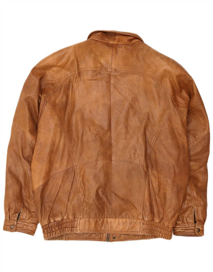 Jaqueta de couro masculina vintage IT 56 2XL marrom