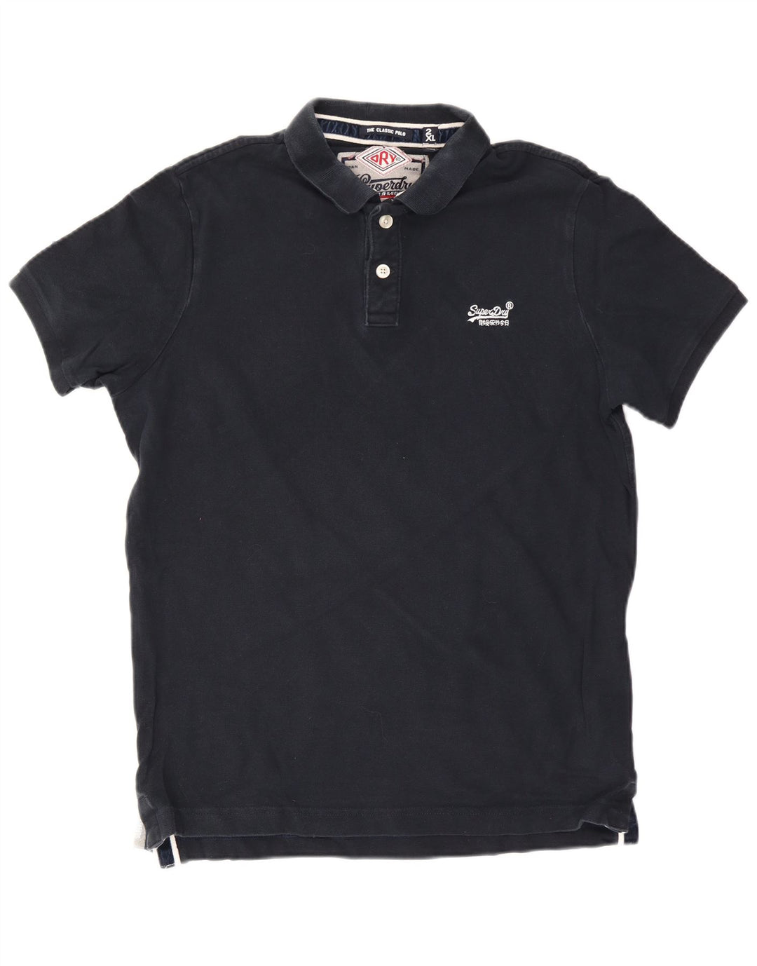 Camisa polo masculina Superdry 2XL algodão azul marinho