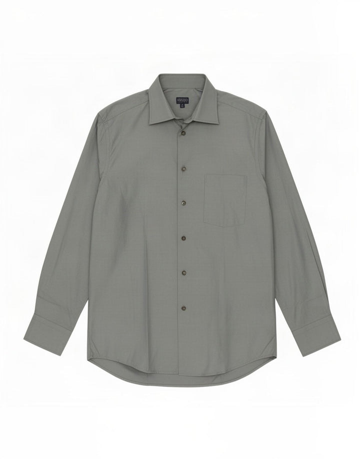 Camisa masculina Kenzo tamanho 40 15 1/2 algodão azul médio