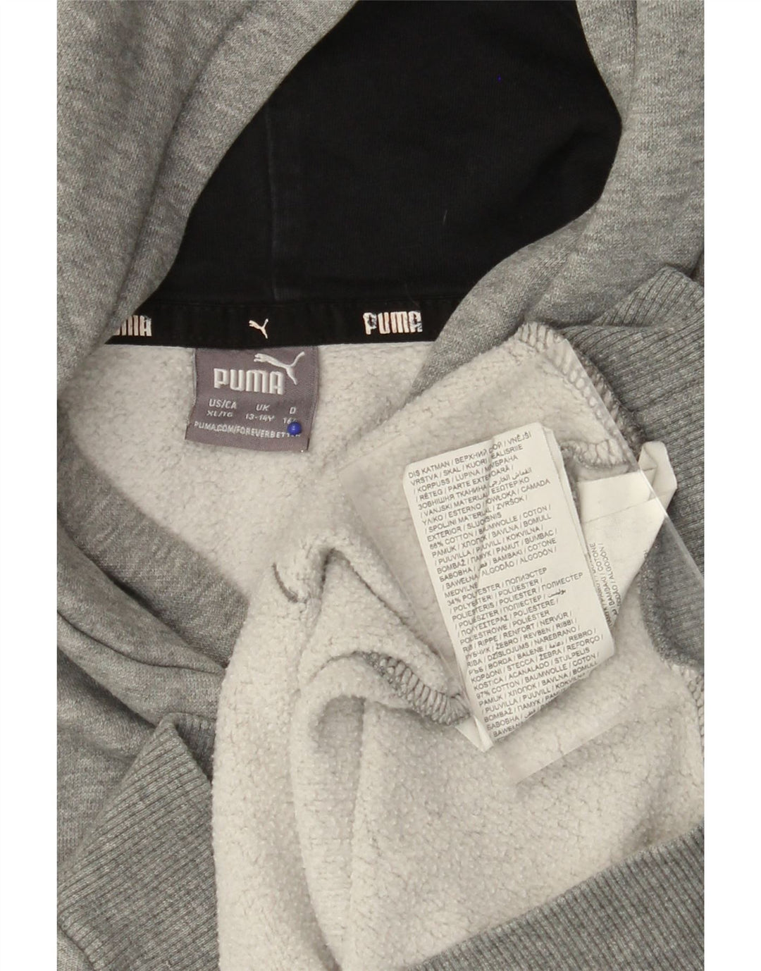 Jumper com capuz gráfico PUMA Boys 13-14 anos algodão cinza