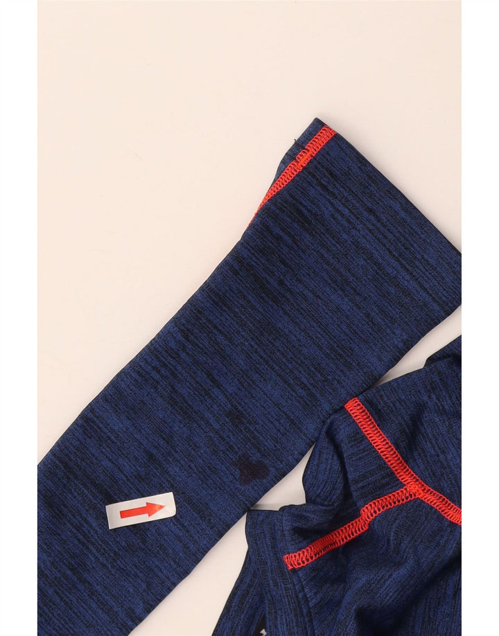 Top feminino Under Armour manga comprida Reino Unido 12 médio azul marinho manchado