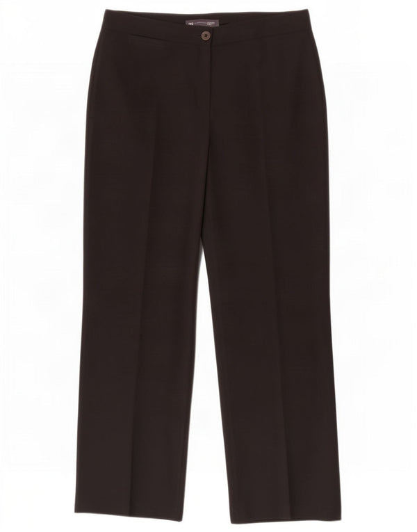 Calça feminina reta casual Marks & Spencer UK 14 grande W34 L30 preta