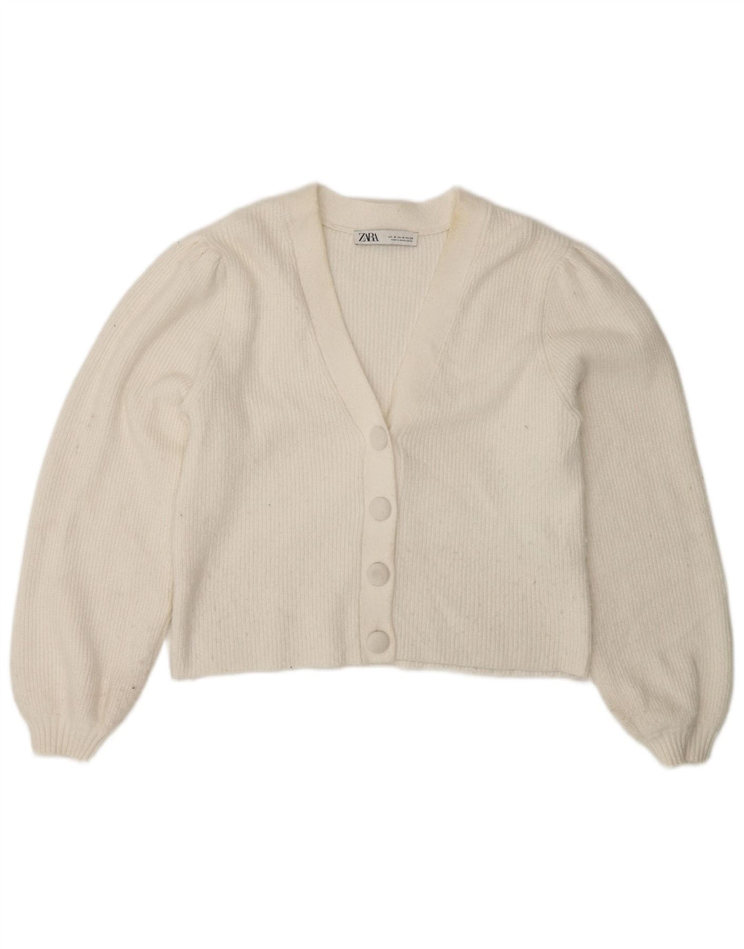 Suéter cardigã feminino Zara Reino Unido 12 viscose branca média