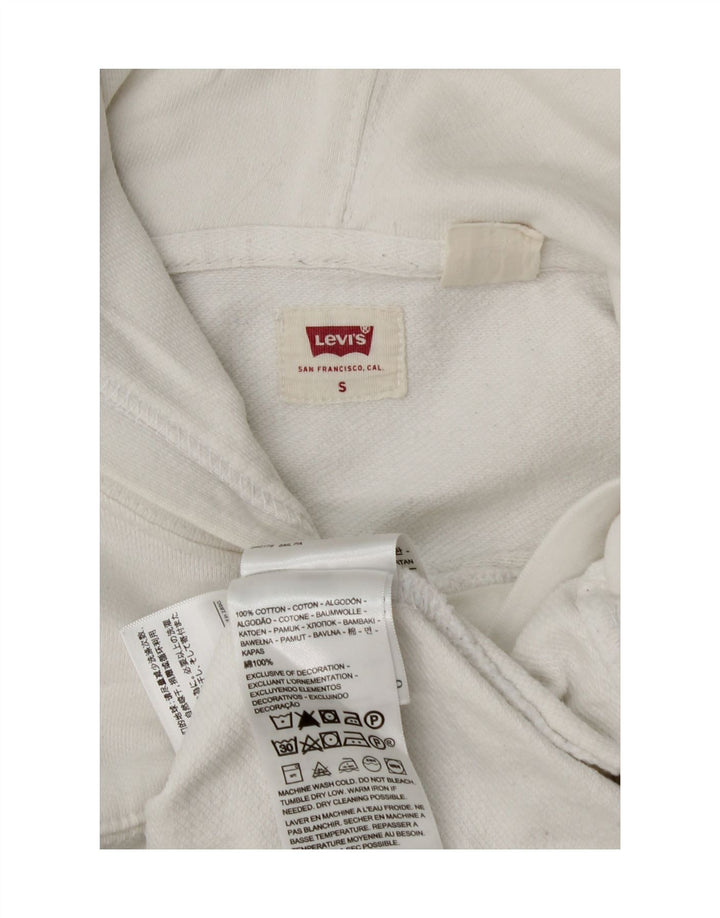 Suéter com capuz gráfico masculino Levi's pequeno algodão branco