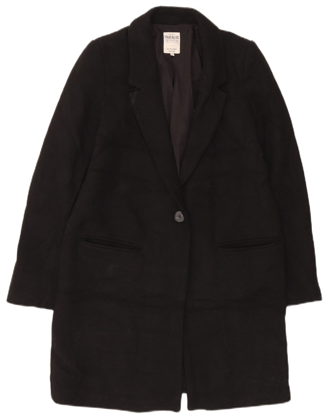 Sobretudo feminino Zara UK 10 pequeno lã preta