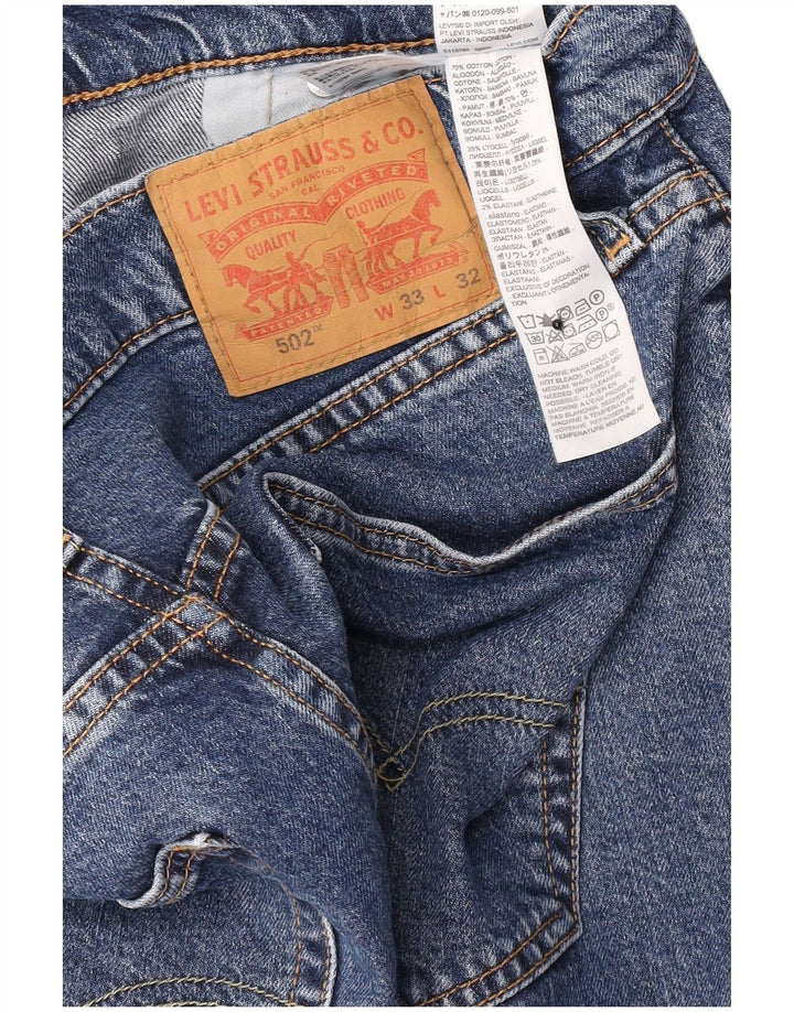 Levi's Masculino 502 Tapered Jeans W33 L29 Azul Algodão