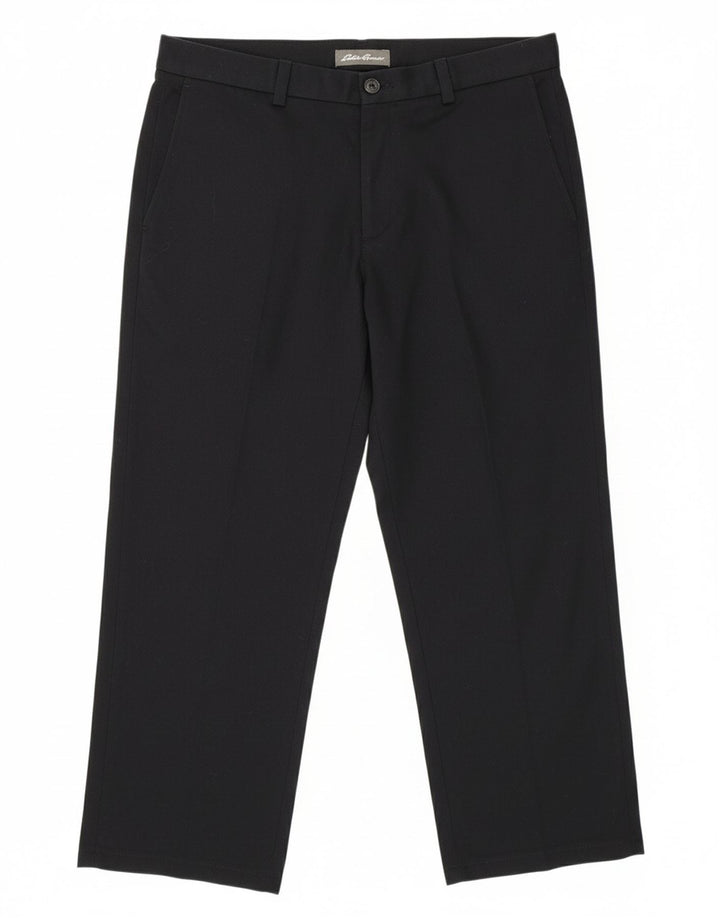 EDDIE BAUER Calça Chino Masculina Reta W34 L27 Preta