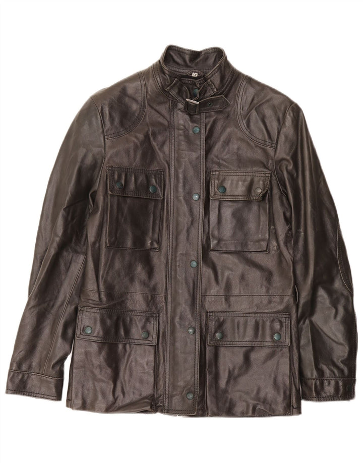 Jaqueta de couro feminina Suprema IT 42 couro preto médio