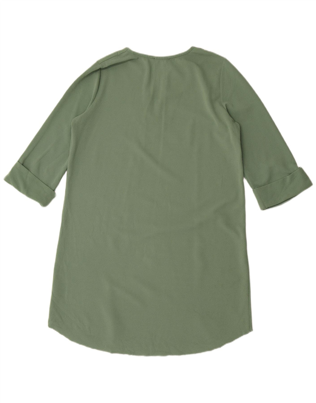 Zara vestido feminino manga 3/4 oversized shift UK 10 pequeno verde