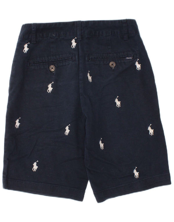 Polo Ralph Lauren Boys Graphic Chino Shorts 7-8 anos W24 algodão azul marinho