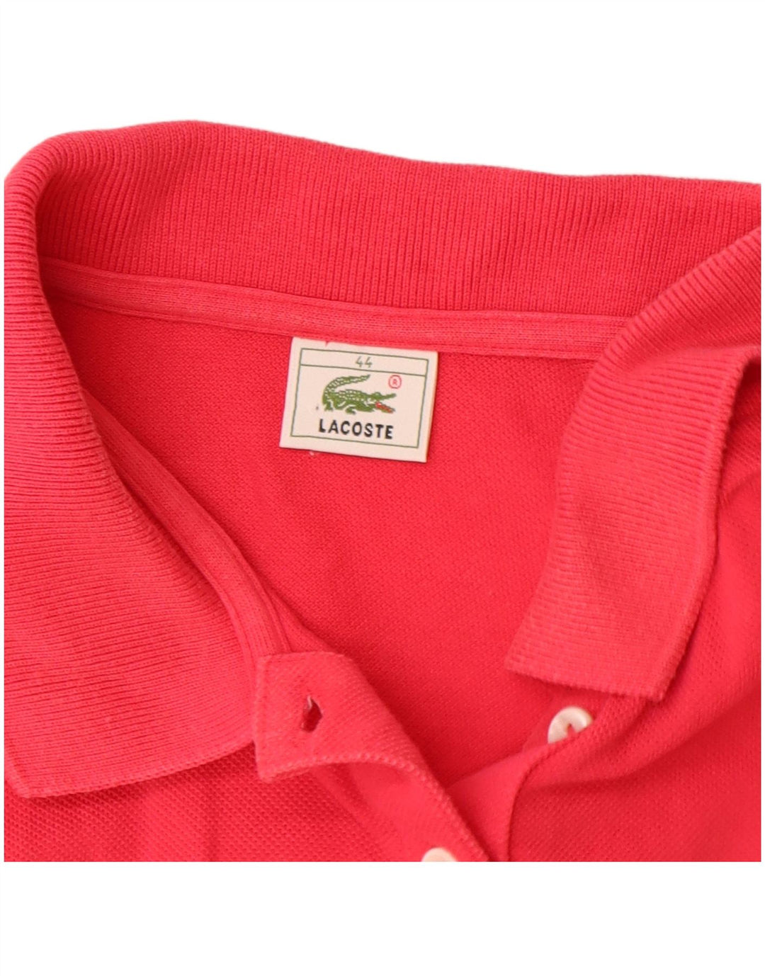 Camisa polo feminina sem mangas LACOSTE tamanho 44 grande algodão rosa